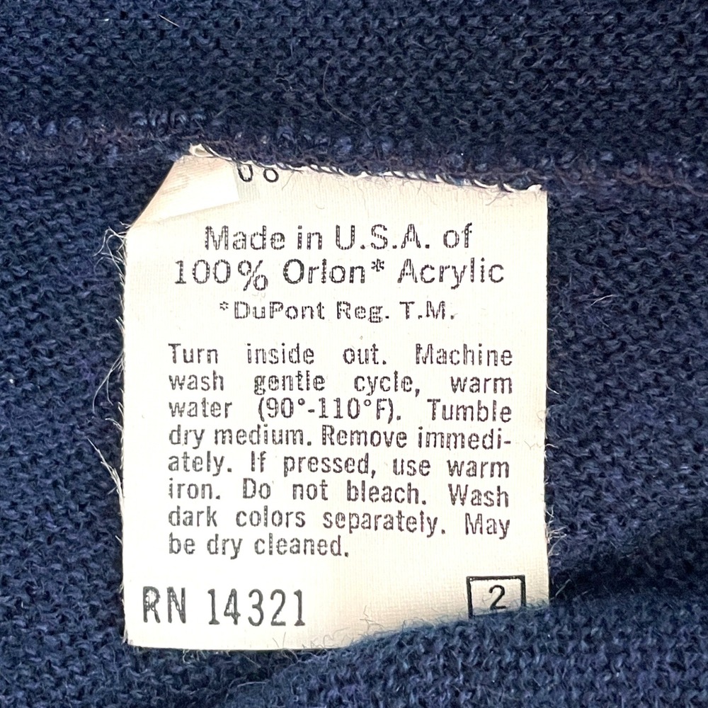 Vintage 80s Christian Dior Monsieur Navy Blue Cardigan Sweater Grandpa Mens M - Picture 4 of 8